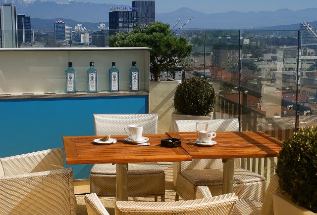 terrasse sur toit de Madrid