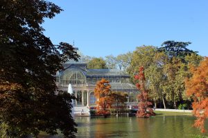 paysage d'automne palais de cristal parc retiro madrid