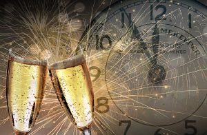 verre de champagne horloge nouvel an