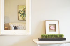 table et miroir d'un appartement en location