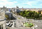 vue aérienne de la place cibeles à madrid